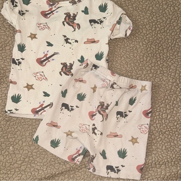 COZY CUB Snug Fit Bamboo Pajamas In Western Ranch Theme, Cowboy, Baby 18-24m​ - Picture 6 of 7